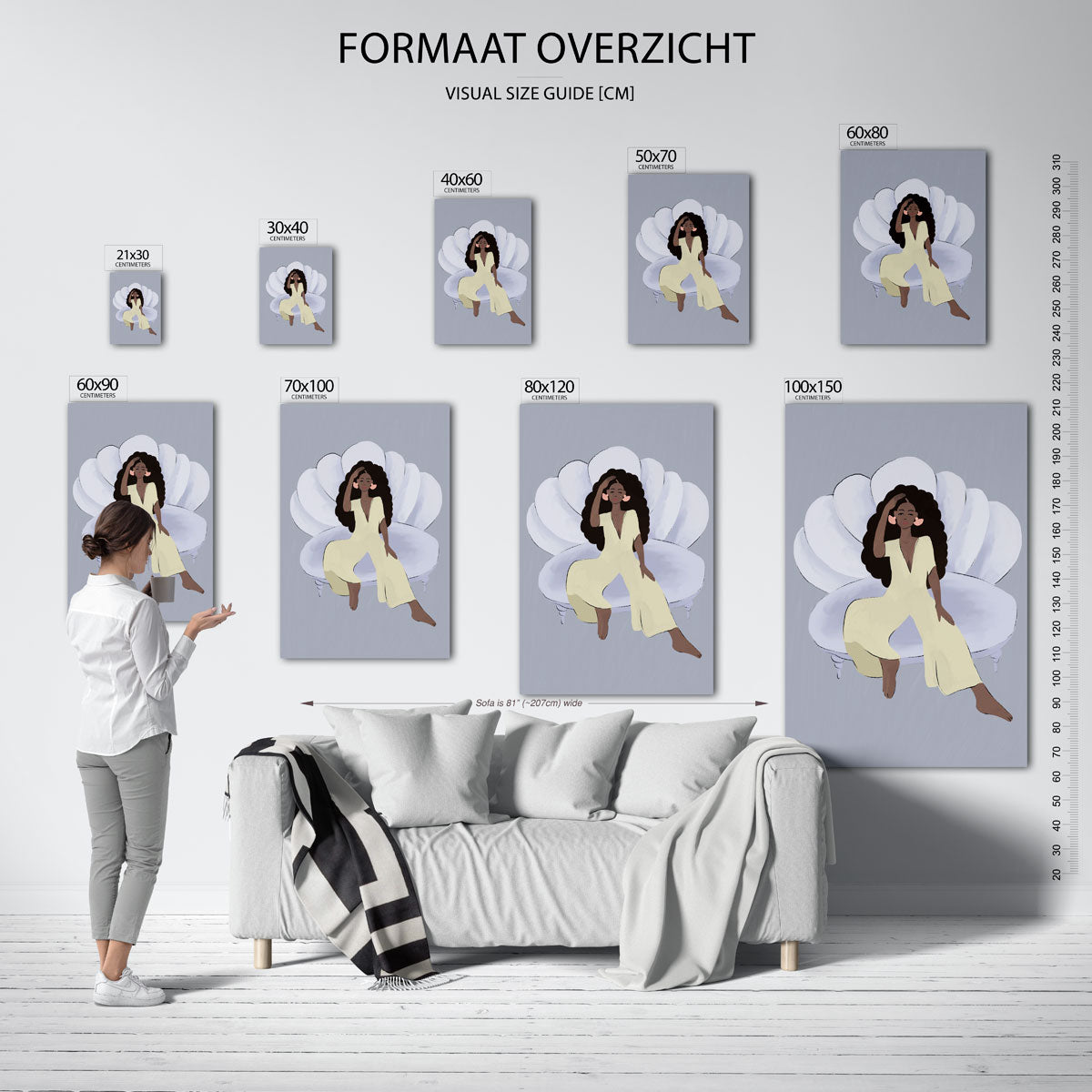 Vrouw op schelp Poster
