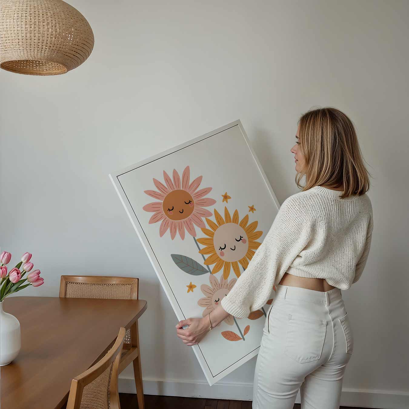 Schattige Bloemenfamilie Poster