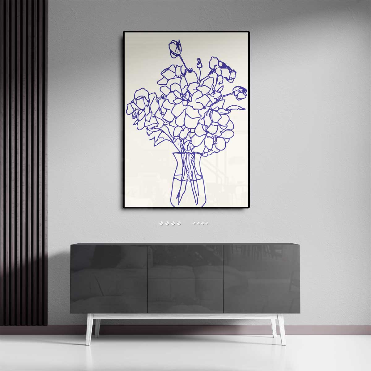Handgetekende Bloemenpracht Kunstwerk-canvas-dibond-plexiglas-wanddecoratie-WallArtistic