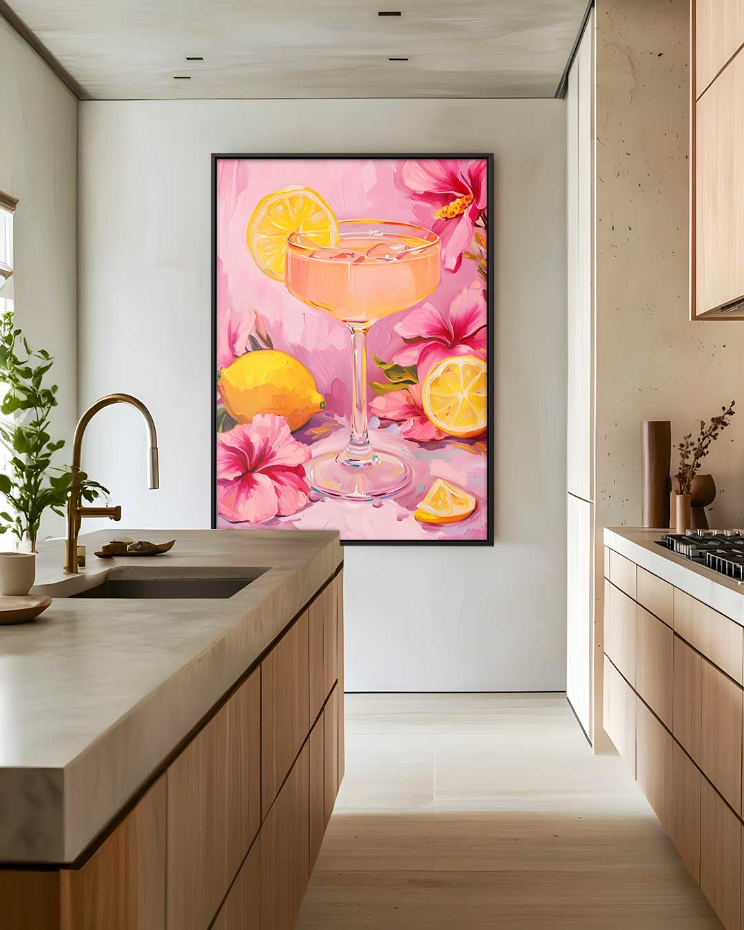 Zomerse Cocktail met Bloemen Kunstwerk-canvas-dibond-plexiglas-wanddecoratie-WallArtistic
