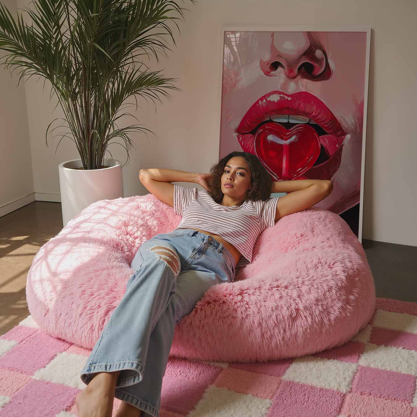 Sensuele Lippen met Hartjeslolly Poster