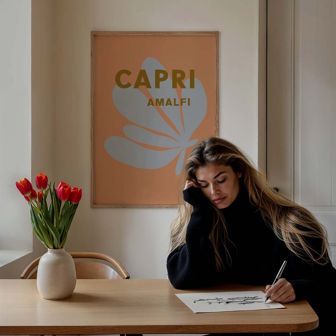 Capri Amalfi Modern Art Poster-WallArtistic
