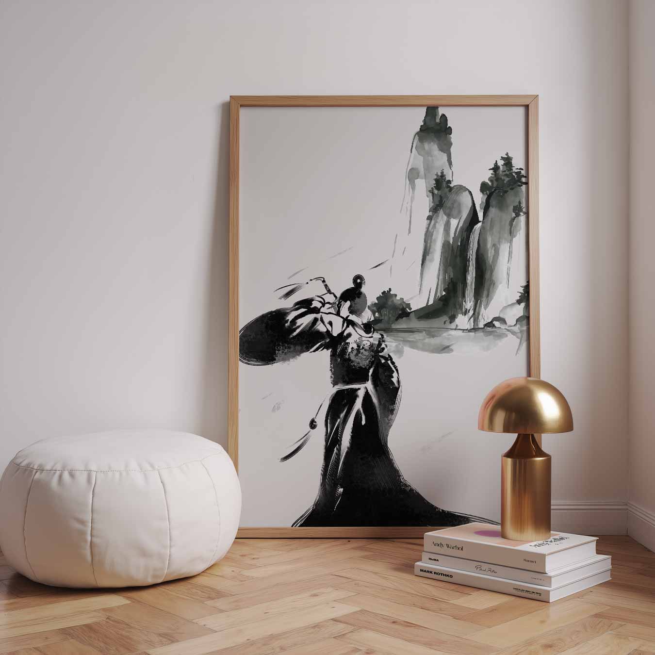 Elegante Oosterse Sumi-e Poster
