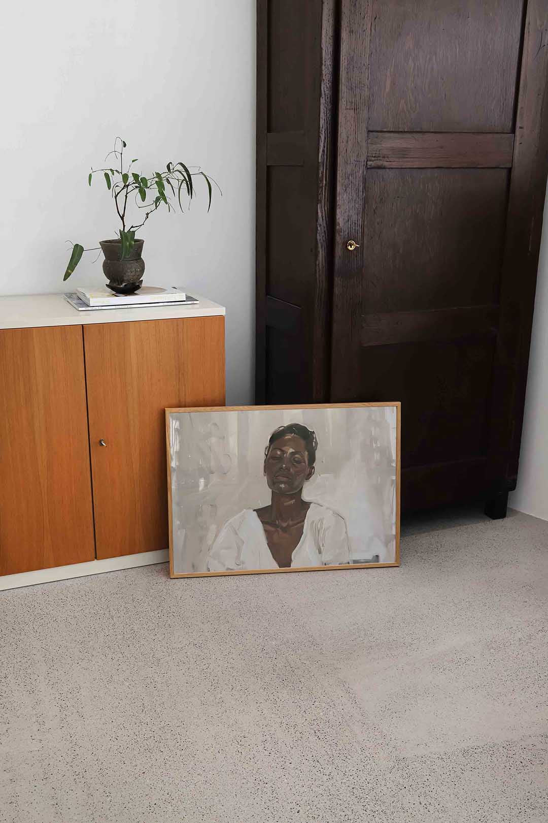 Portret met gesloten ogen Poster
