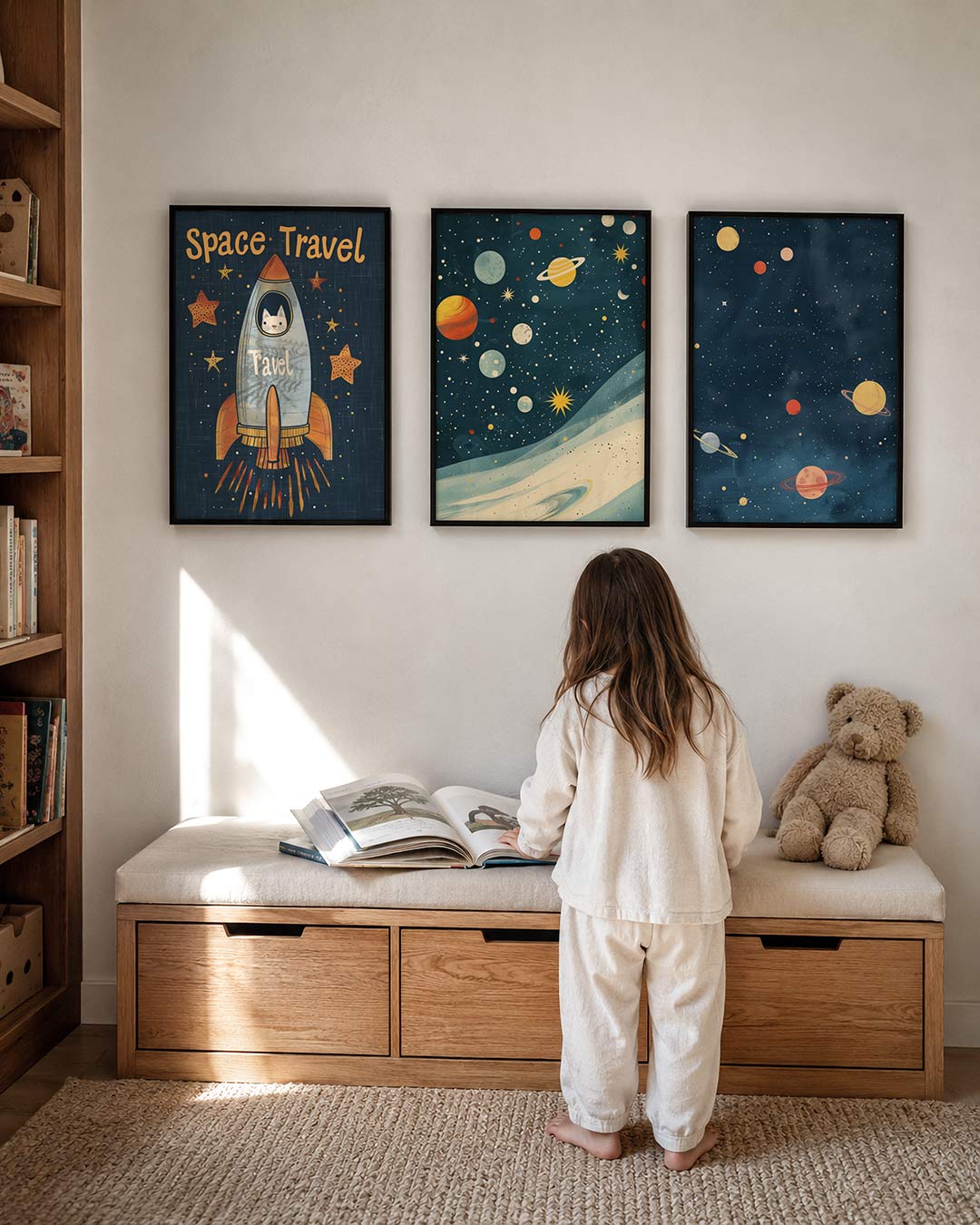 Ruimteavontuur illustratie Posterset