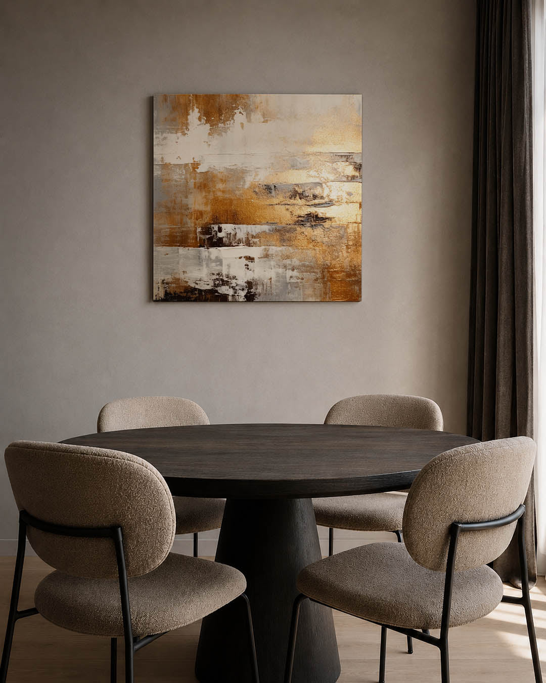 Gelaagde kleurencompositie Kunstwerk