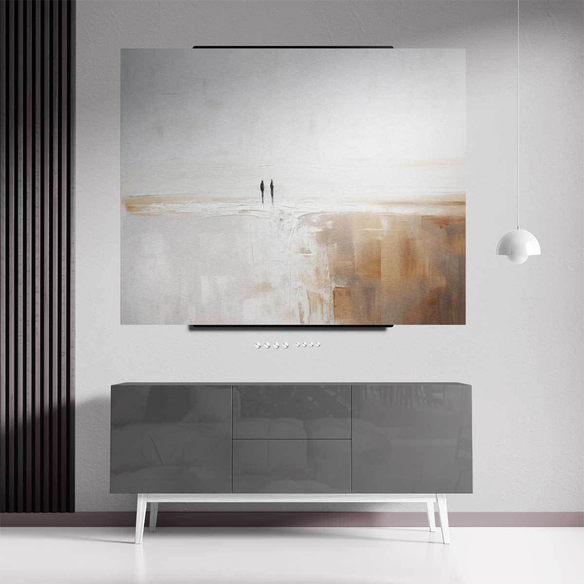 Twee Figuren aan Zee Kunstwerk-canvas-dibond-plexiglas-wanddecoratie-WallArtistic