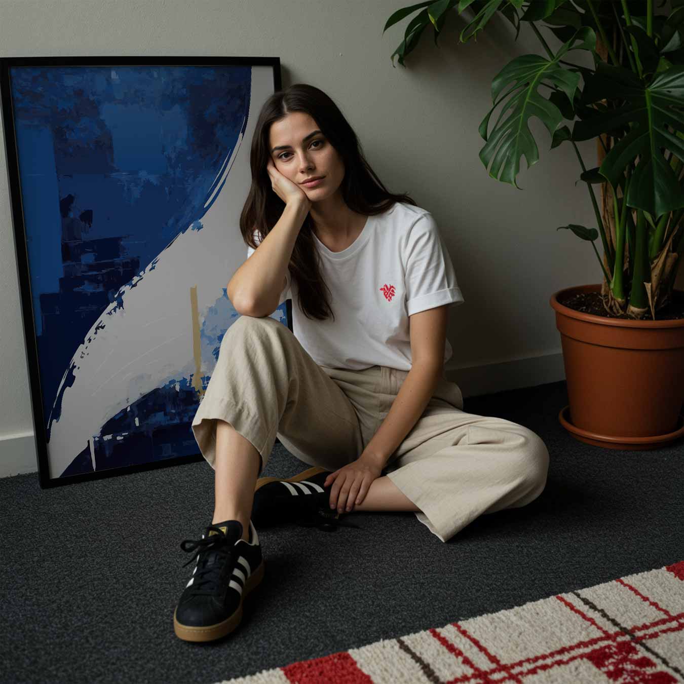 Abstracte Blauwe Golven Poster-WallArtistic