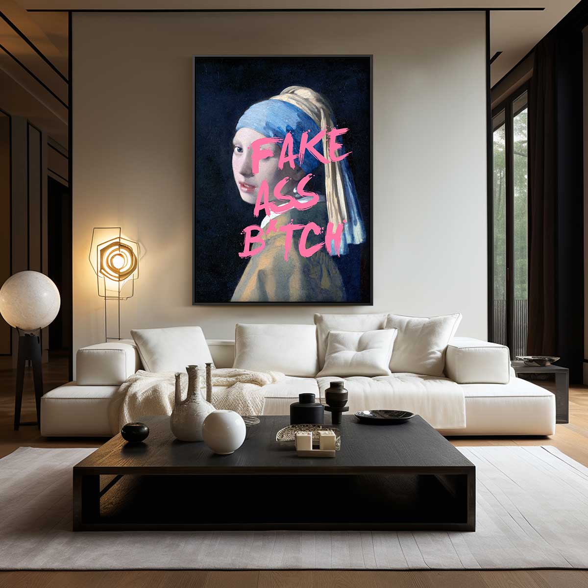 Moderne Meisje met de Parel Kunstwerk-canvas-dibond-plexiglas-wanddecoratie-WallArtistic
