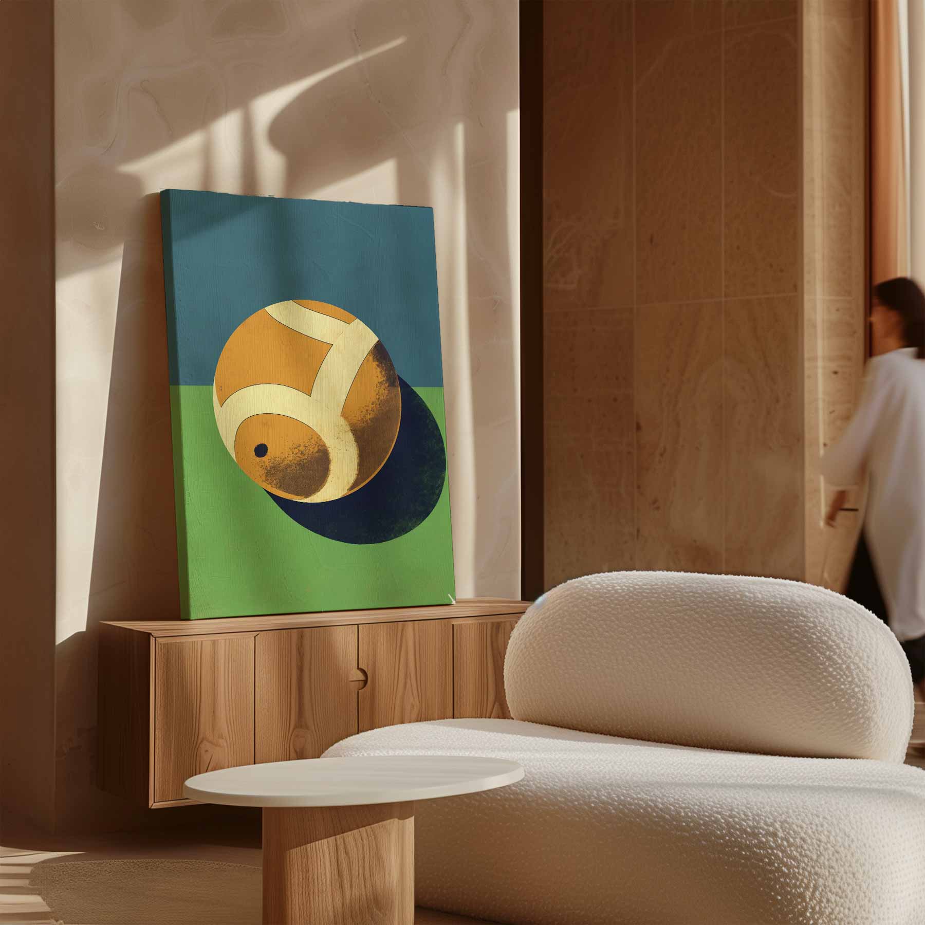 Abstracte Tennisbal Kunstwerk-canvas-dibond-plexiglas-wanddecoratie-WallArtistic