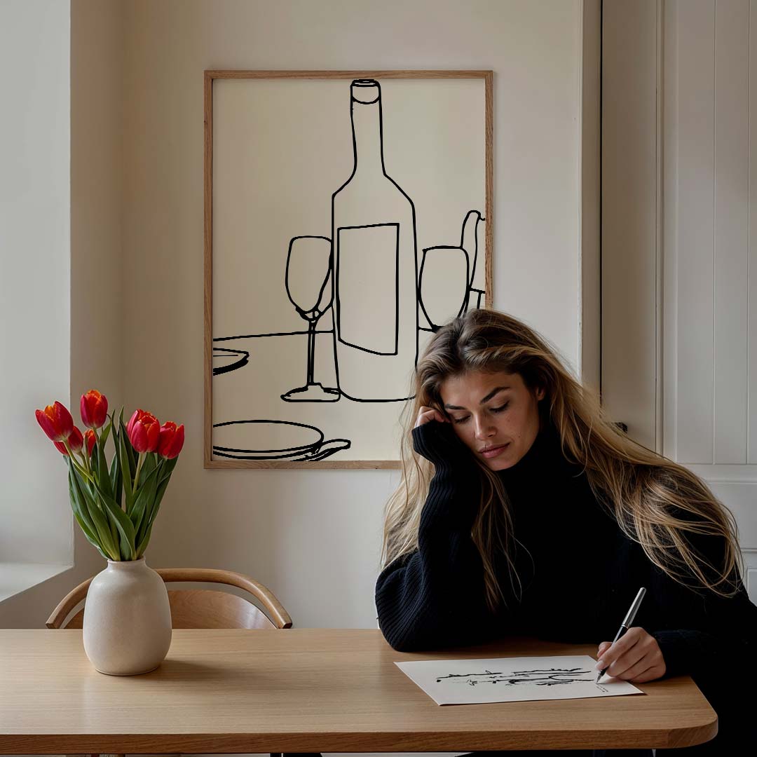 Minimalistische Wijnposter-WallArtistic