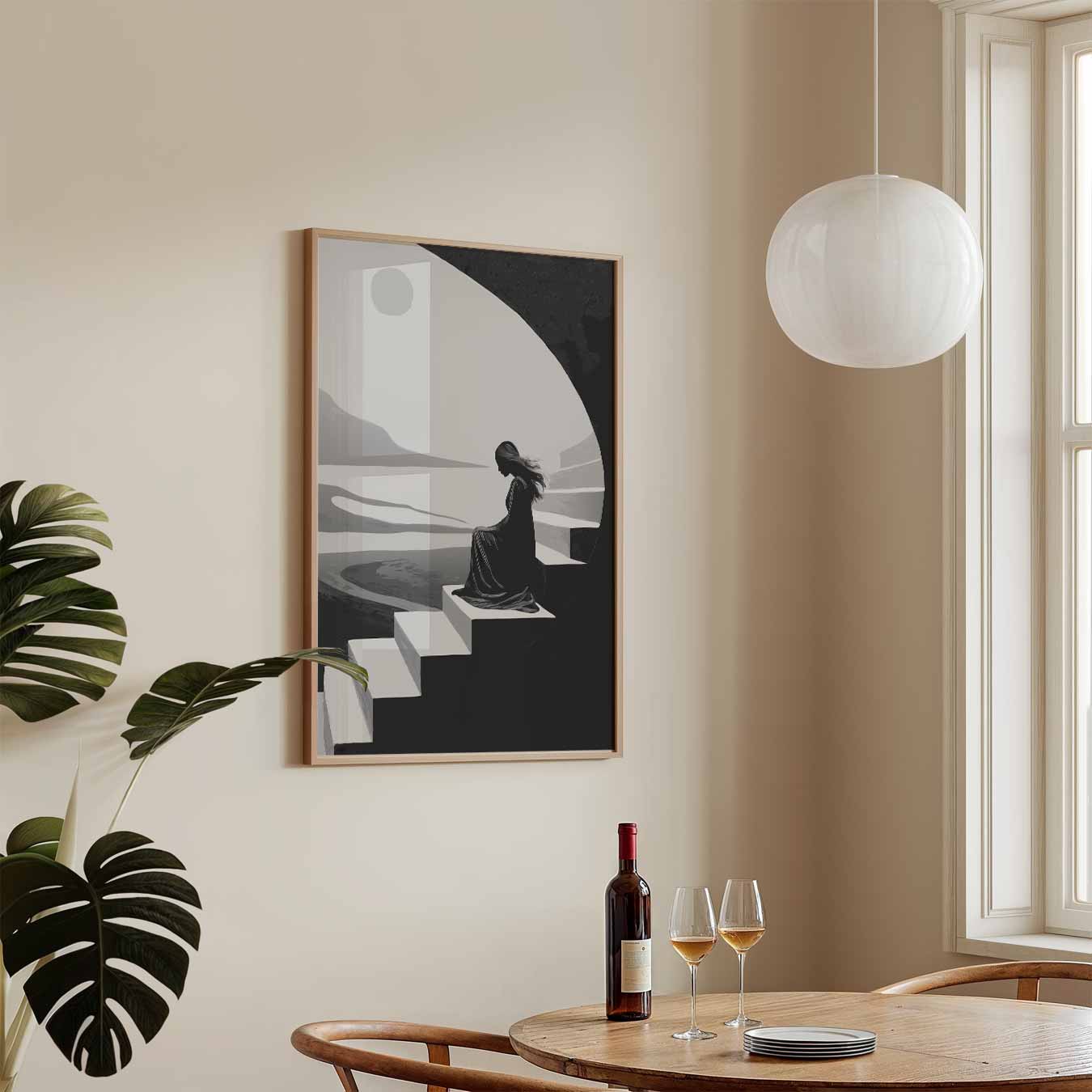Dromerige Zwart-Wit Landschapsposter-WallArtistic
