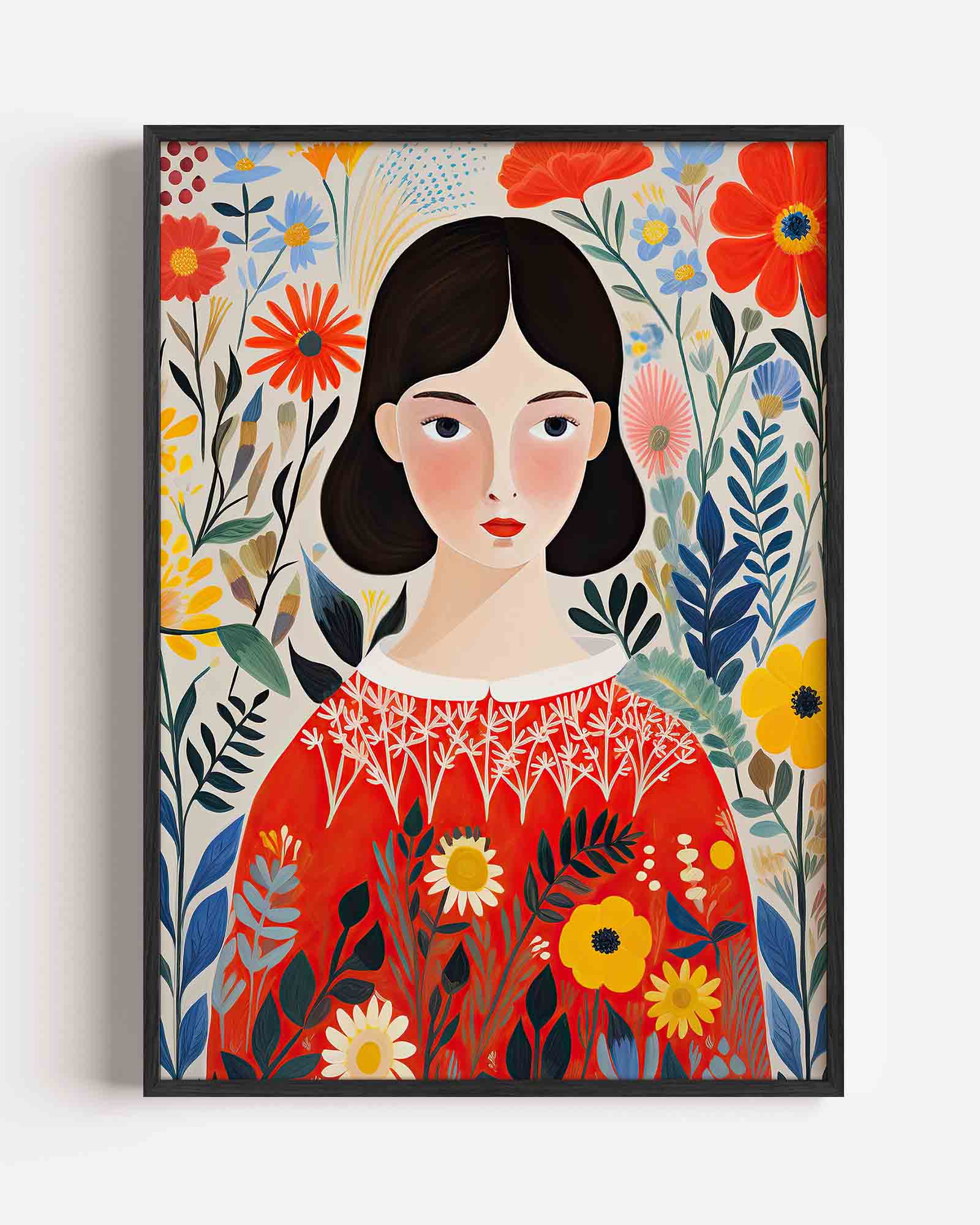 Vrouw met bloemen Poster