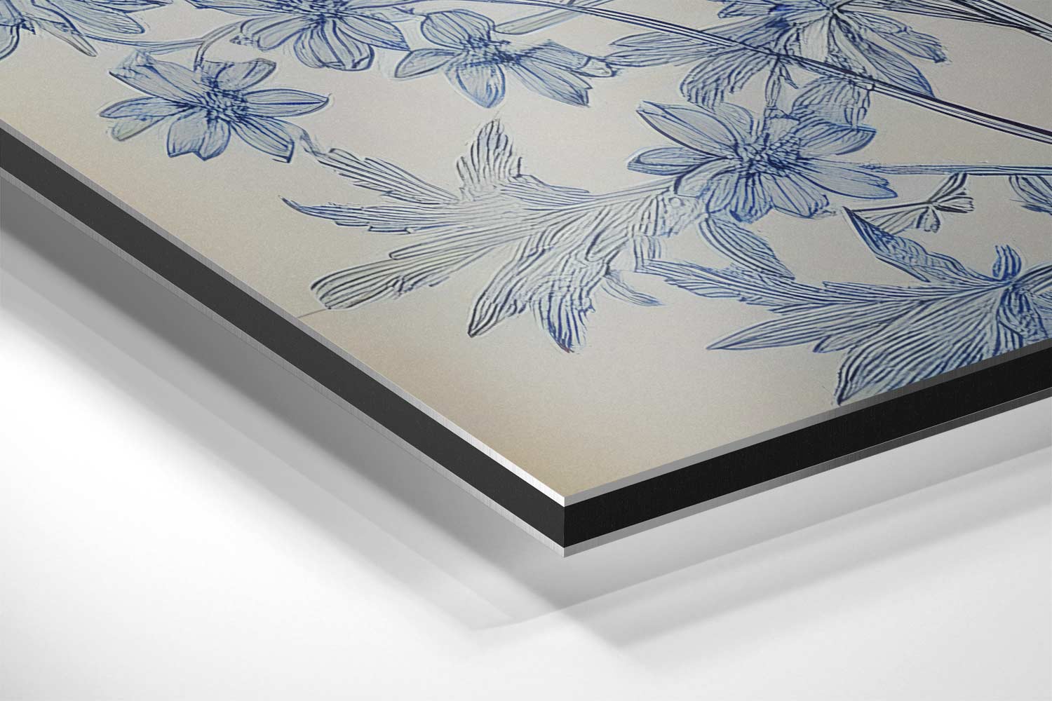 Bloeiende Blauwdruk Kunstwerk-canvas-dibond-plexiglas-wanddecoratie-WallArtistic