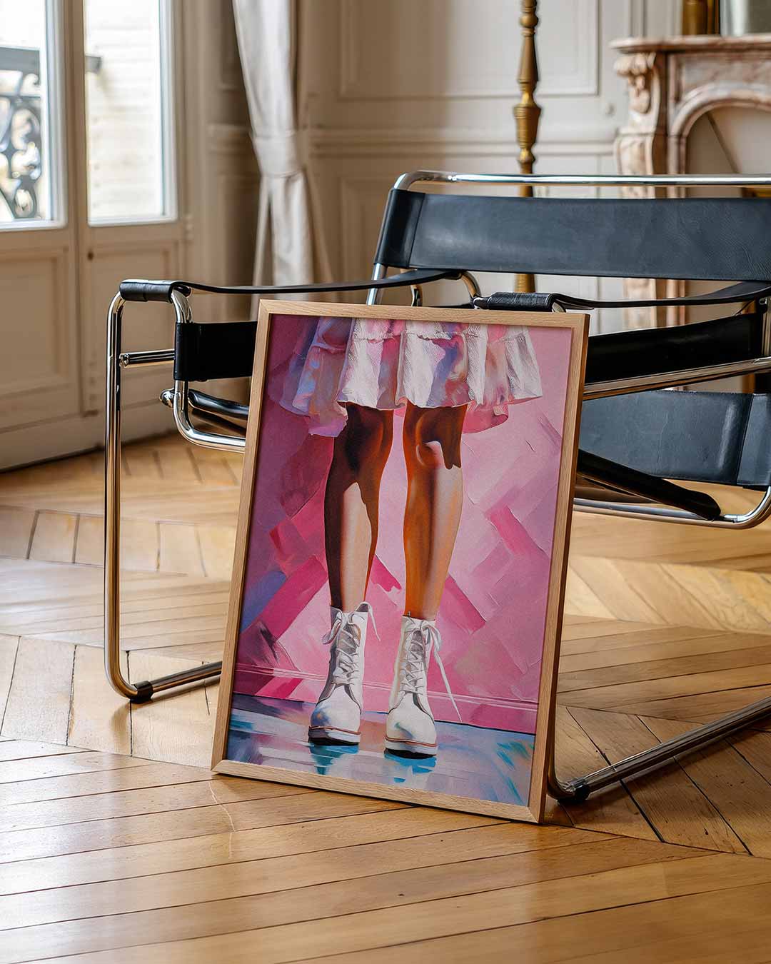 Vrouwelijke Elegantie in Roze Poster