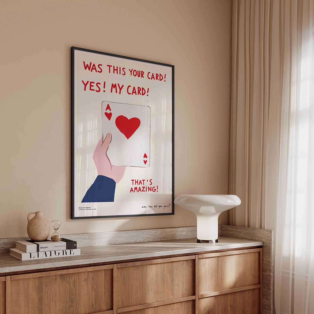 Kaarttruc met harten aas Poster