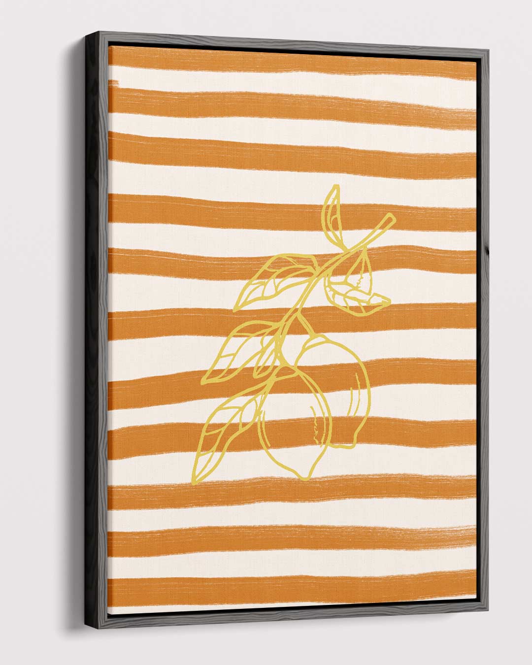 Zonnige Citroen Strepen Kunstwerk-canvas-dibond-plexiglas-wanddecoratie-WallArtistic