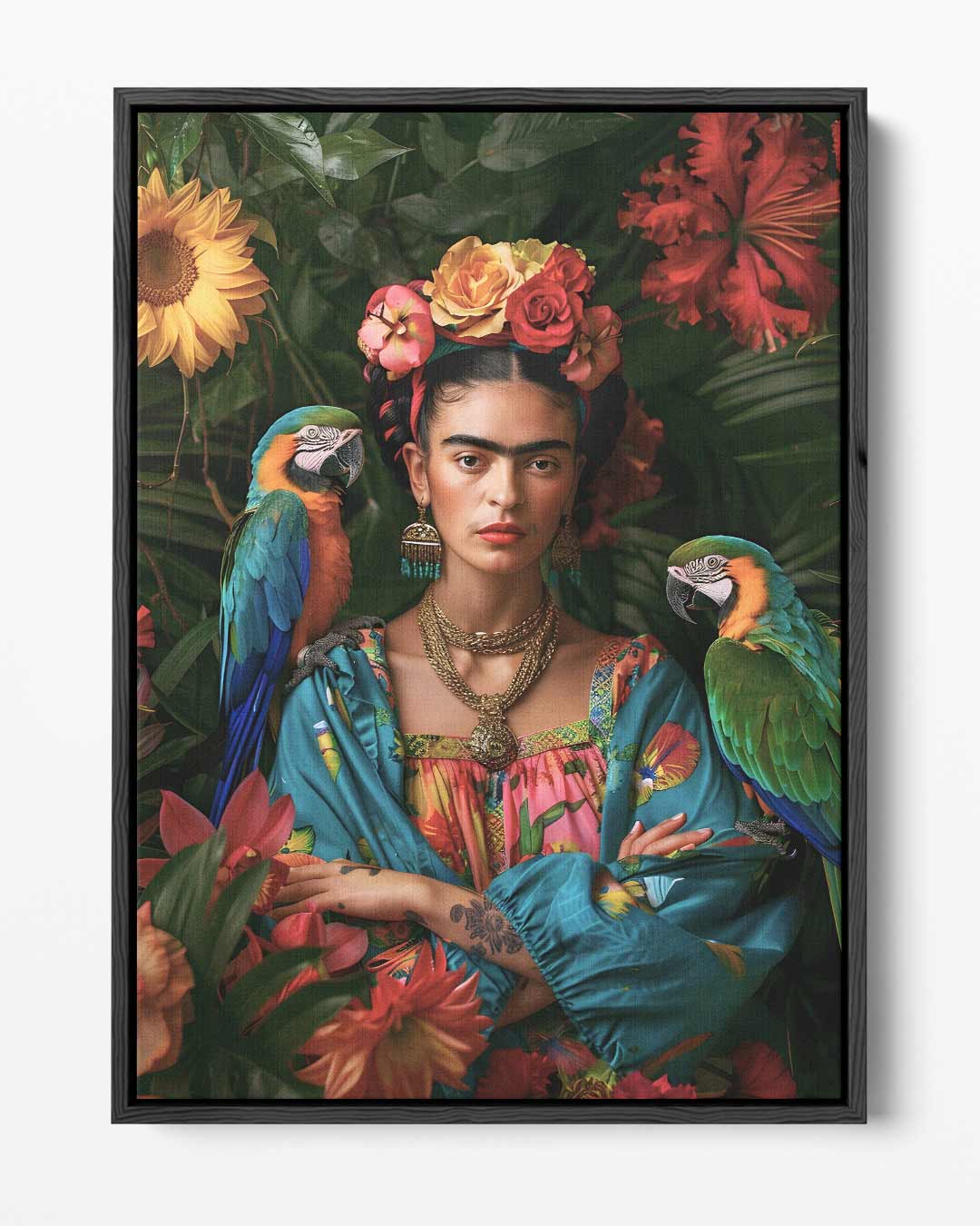 Tropische Vibes Portret Kunstwerk-canvas-dibond-plexiglas-wanddecoratie-WallArtistic