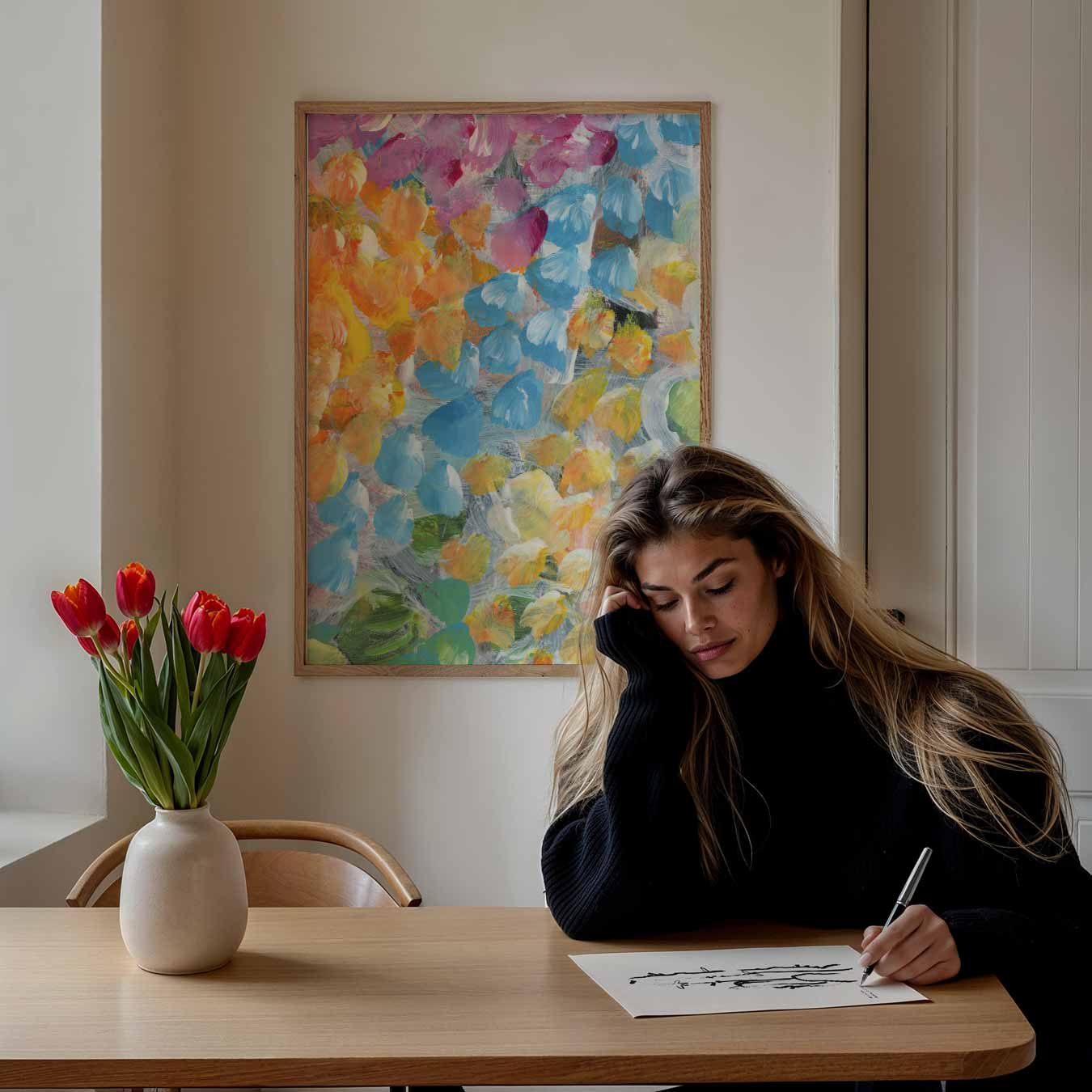 Kleurrijke Bloemendroom Poster