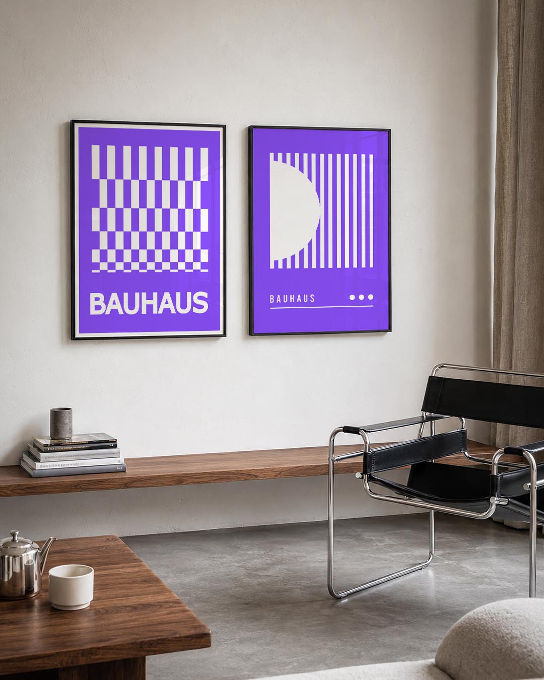 Kleurrijk schaakbord Posterset