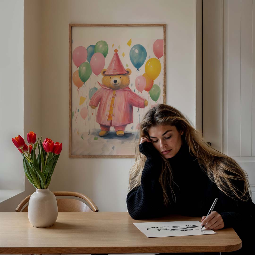 Vrolijke Beertjes Feestposter-WallArtistic