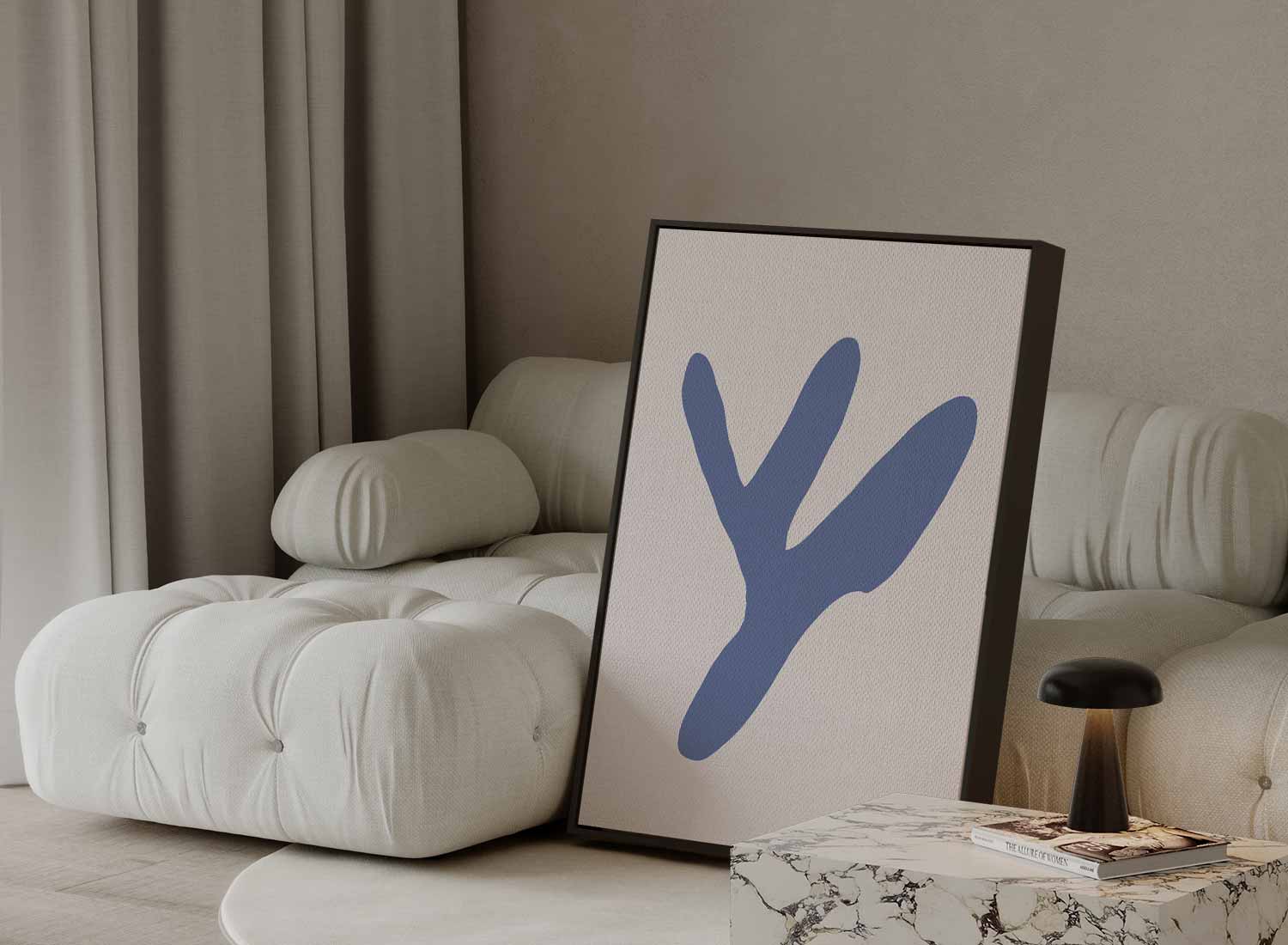 Abstract Blauw Tak Design Kunstwerk-canvas-dibond-plexiglas-wanddecoratie-WallArtistic