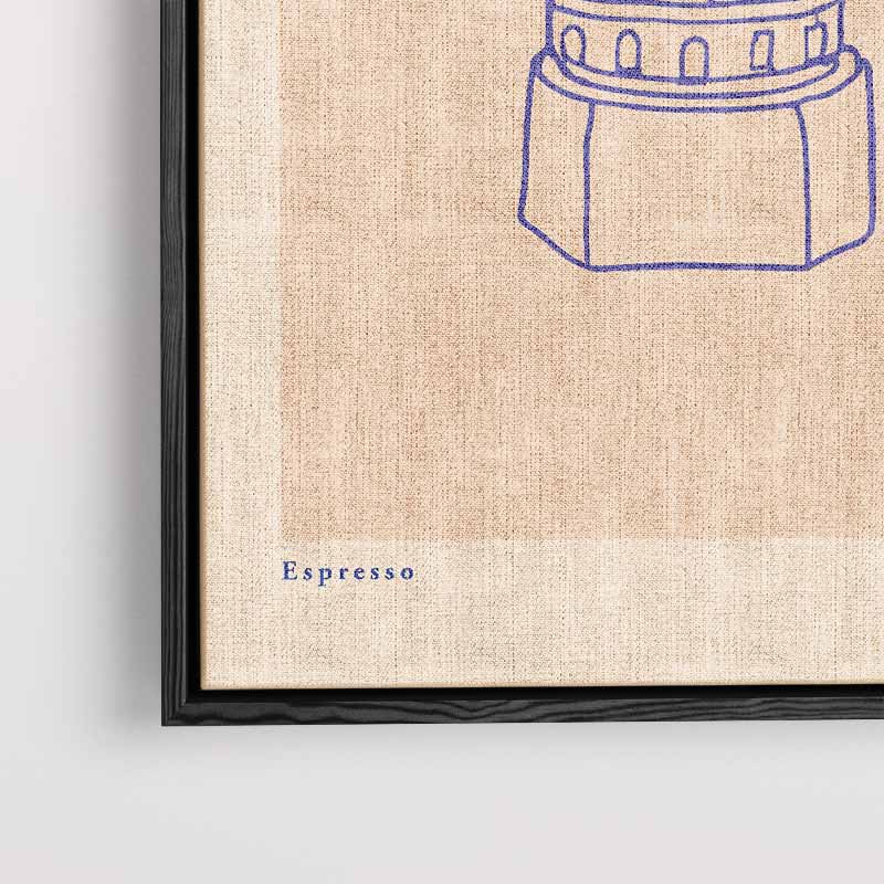 Stijlvolle Espresso Illustratie Kunstwerk-canvas-dibond-plexiglas-wanddecoratie-WallArtistic