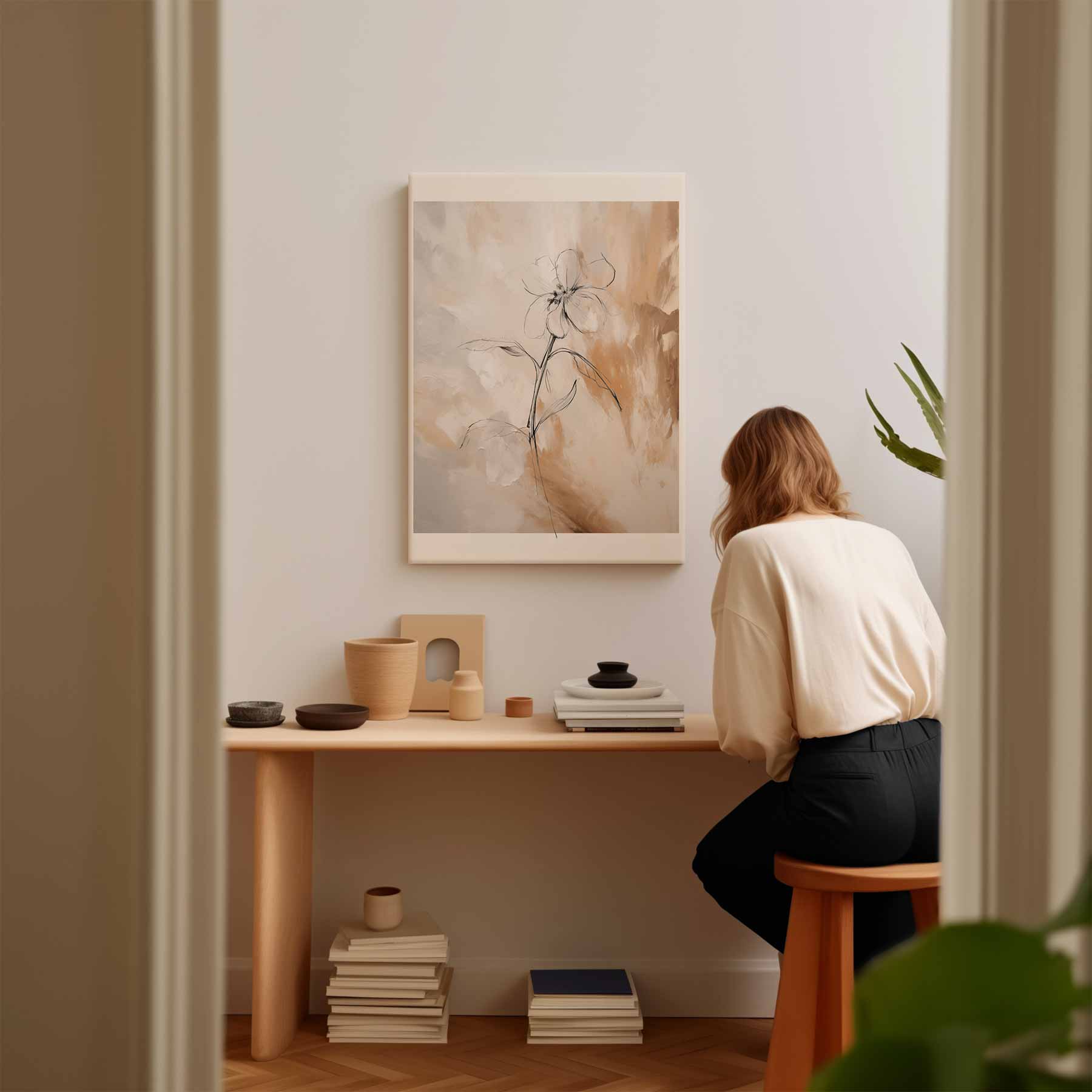 Elegante Bloemzang Kunstwerk-canvas-dibond-plexiglas-wanddecoratie-WallArtistic