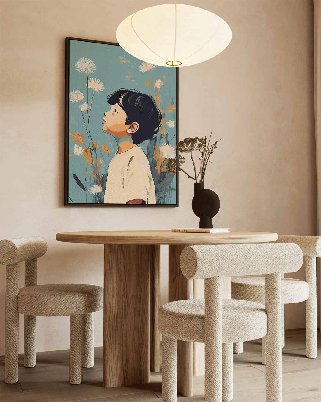 Dromend Tussen Bloemen Kunstwerk-canvas-dibond-plexiglas-wanddecoratie-WallArtistic