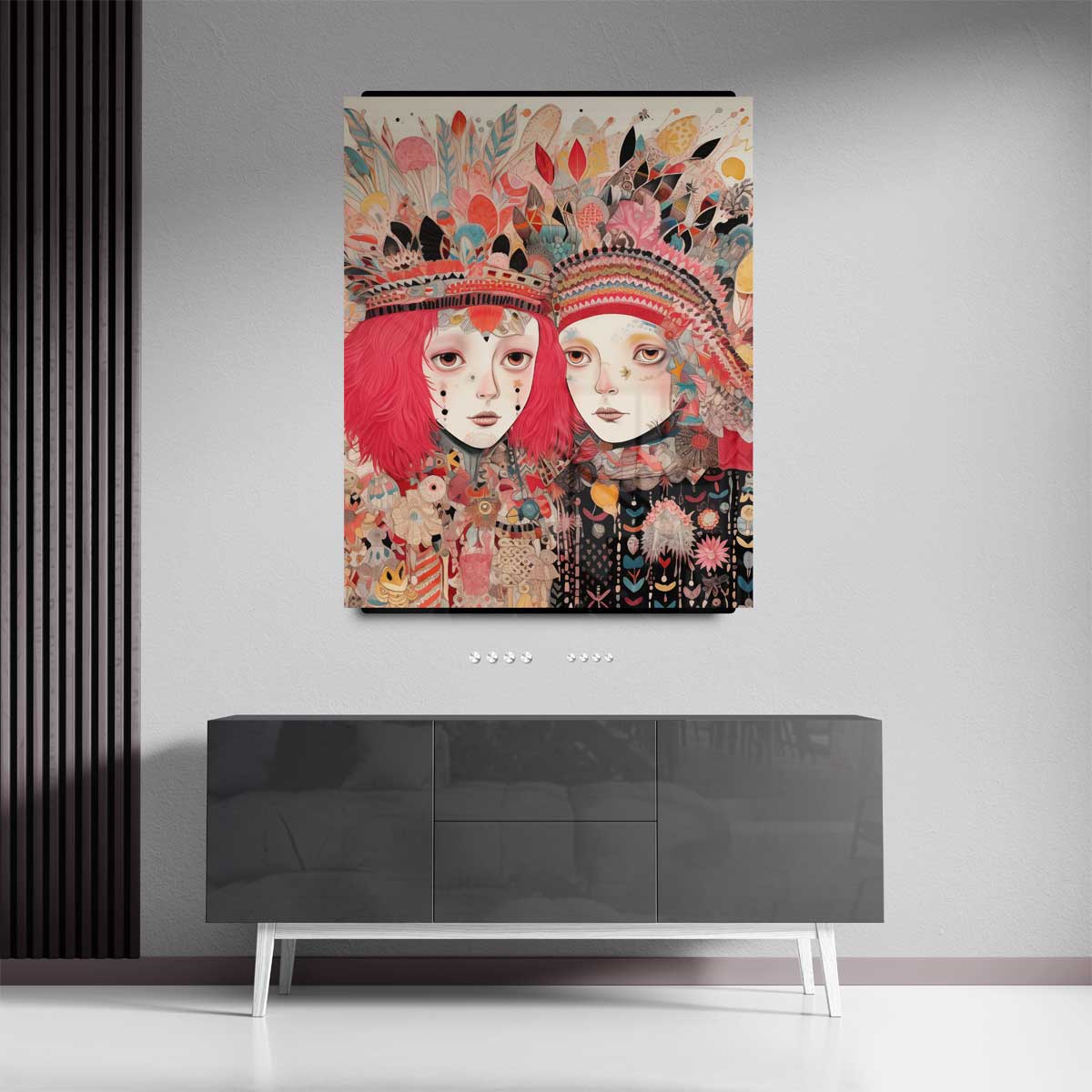 Kleurrijke Fantasiereis Kunstwerk-canvas-dibond-plexiglas-wanddecoratie-WallArtistic