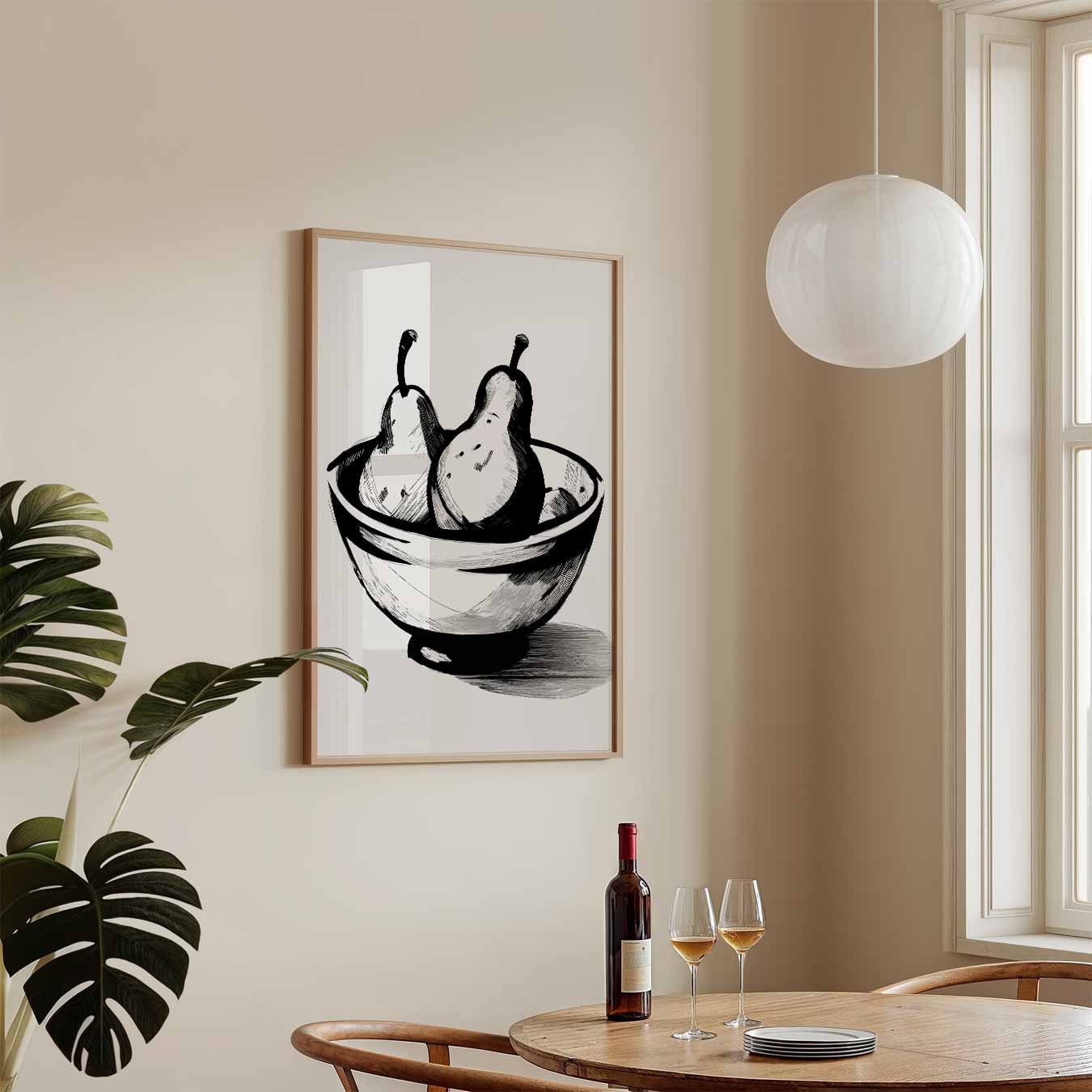 Stijlvolle Perentekening Poster-WallArtistic