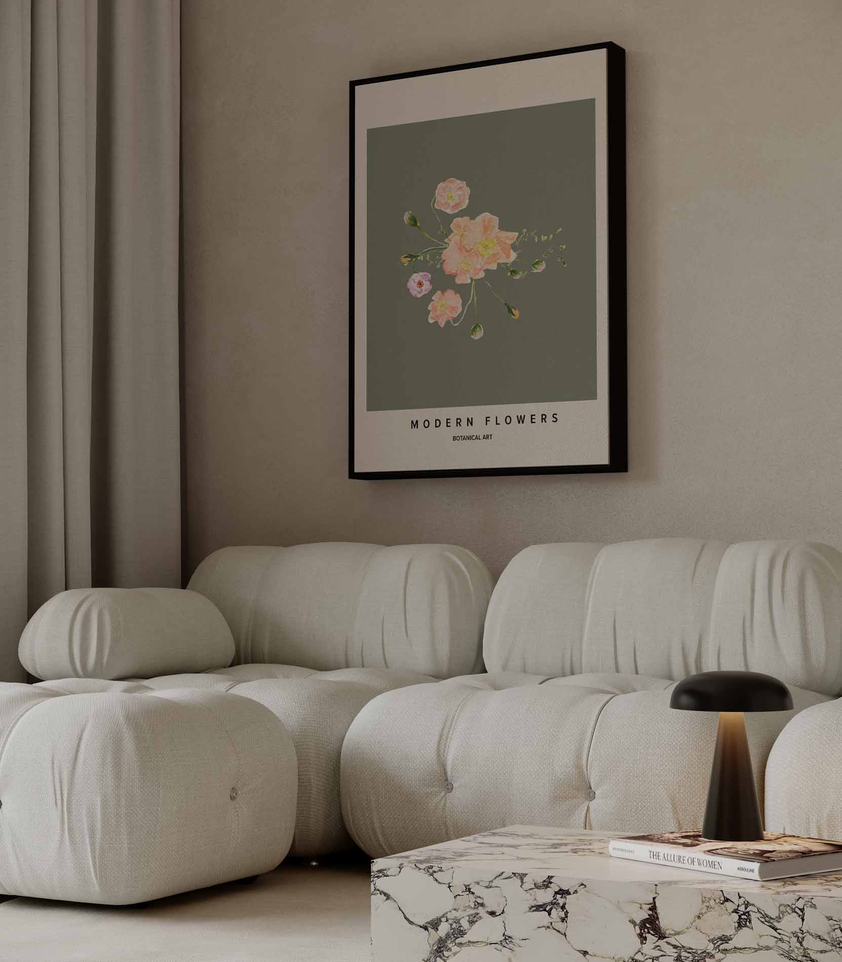 Bloemige Moderniteit Kunstwerk-canvas-dibond-plexiglas-wanddecoratie-WallArtistic