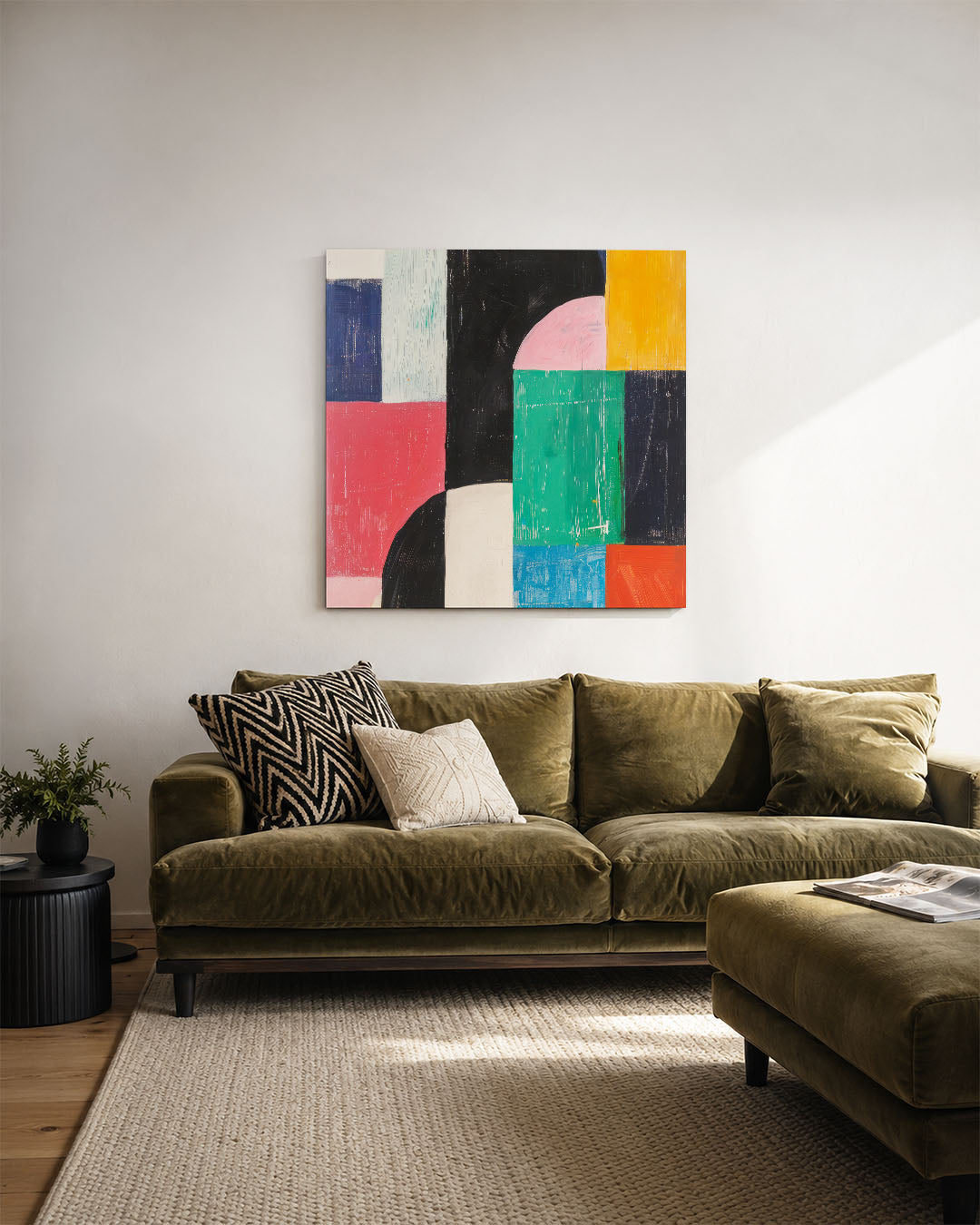 Geometrische kleurencompositie Kunstwerk