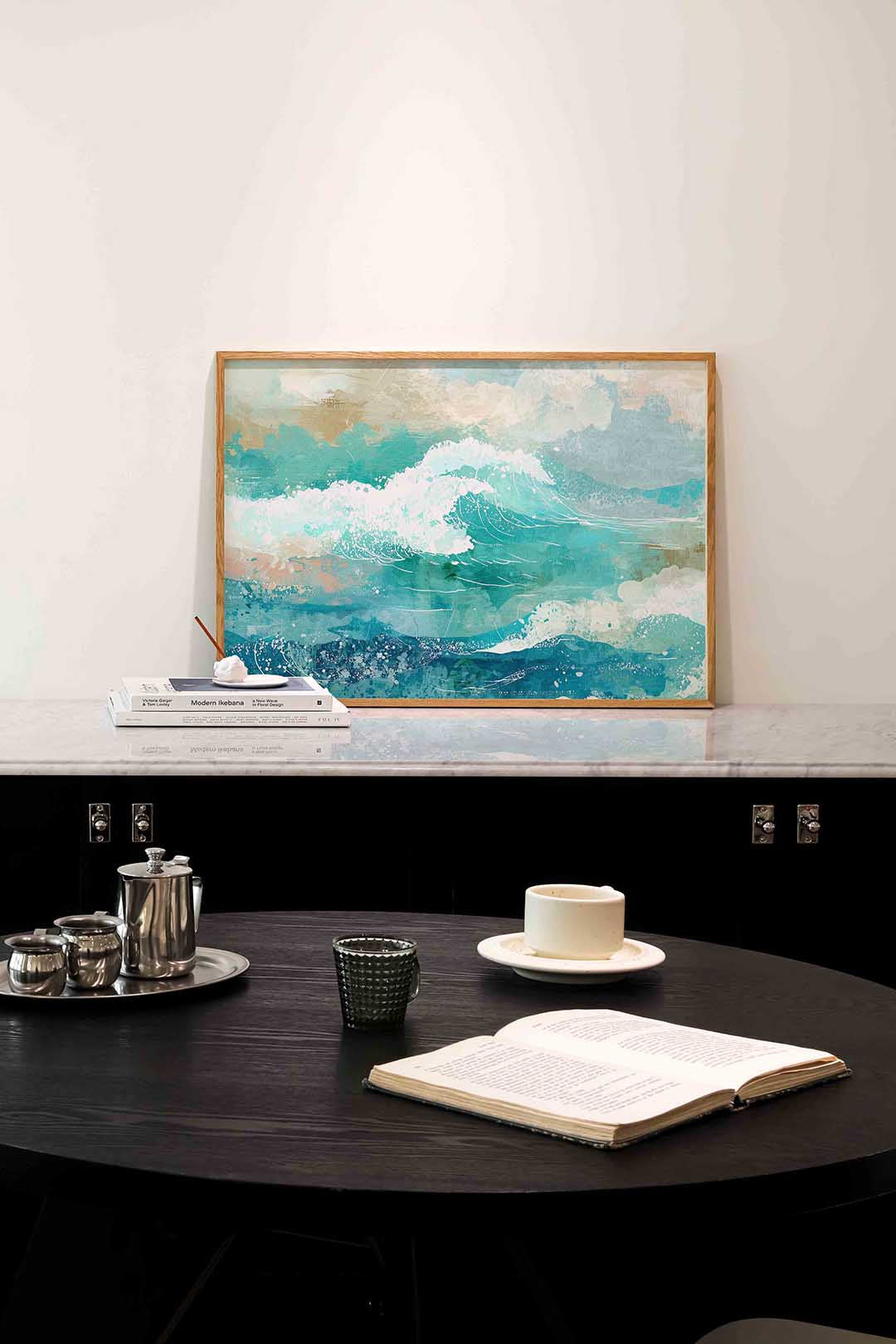 Golven in turquoise Poster