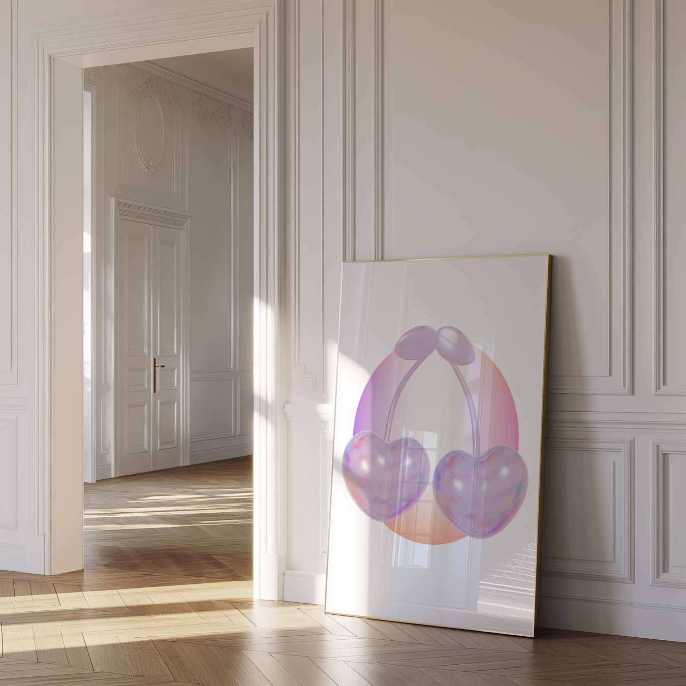 Zachte Pastel Kersen Poster-WallArtistic