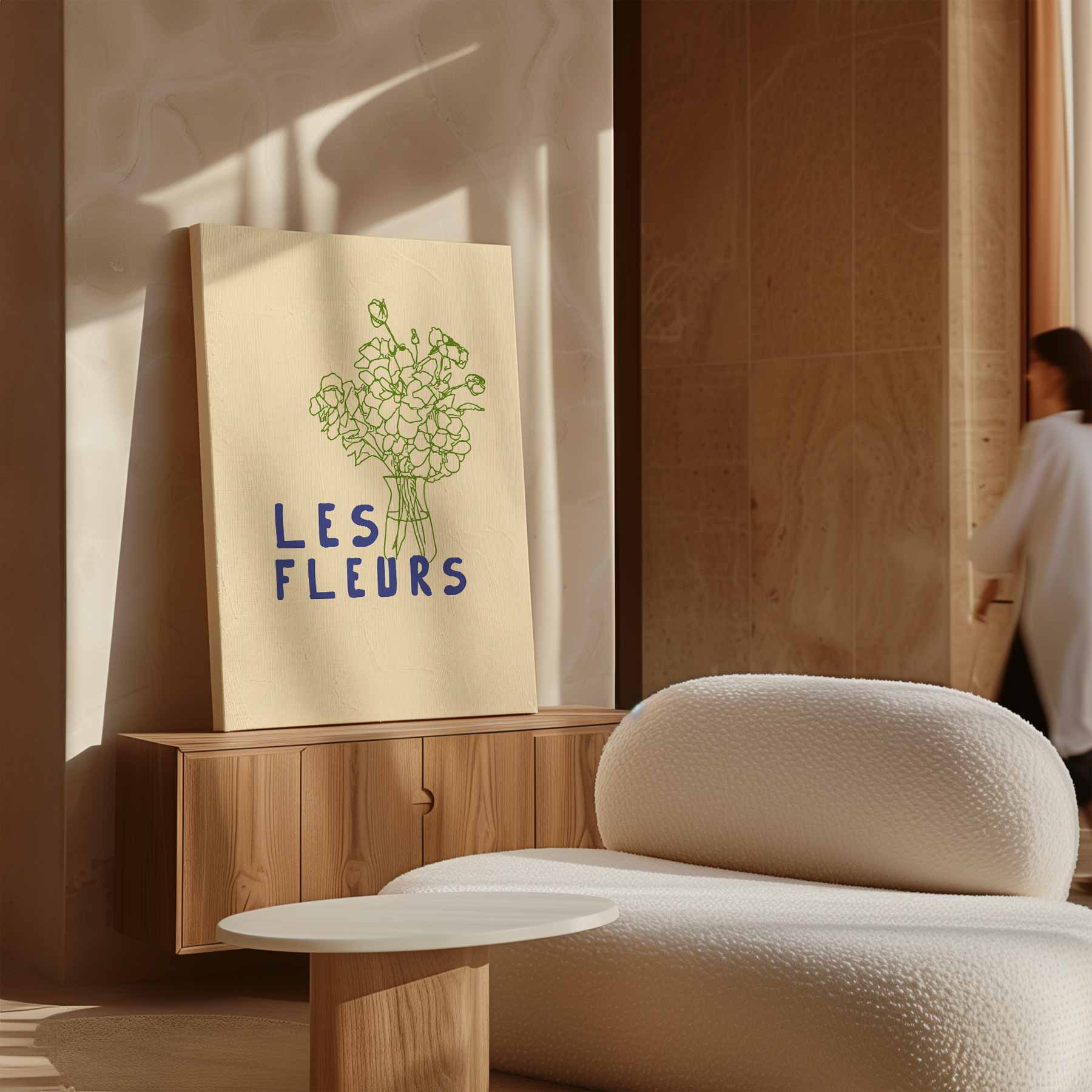 Les Fleurs Minimalistische Bloemenkunst Kunstwerk-canvas-dibond-plexiglas-wanddecoratie-WallArtistic