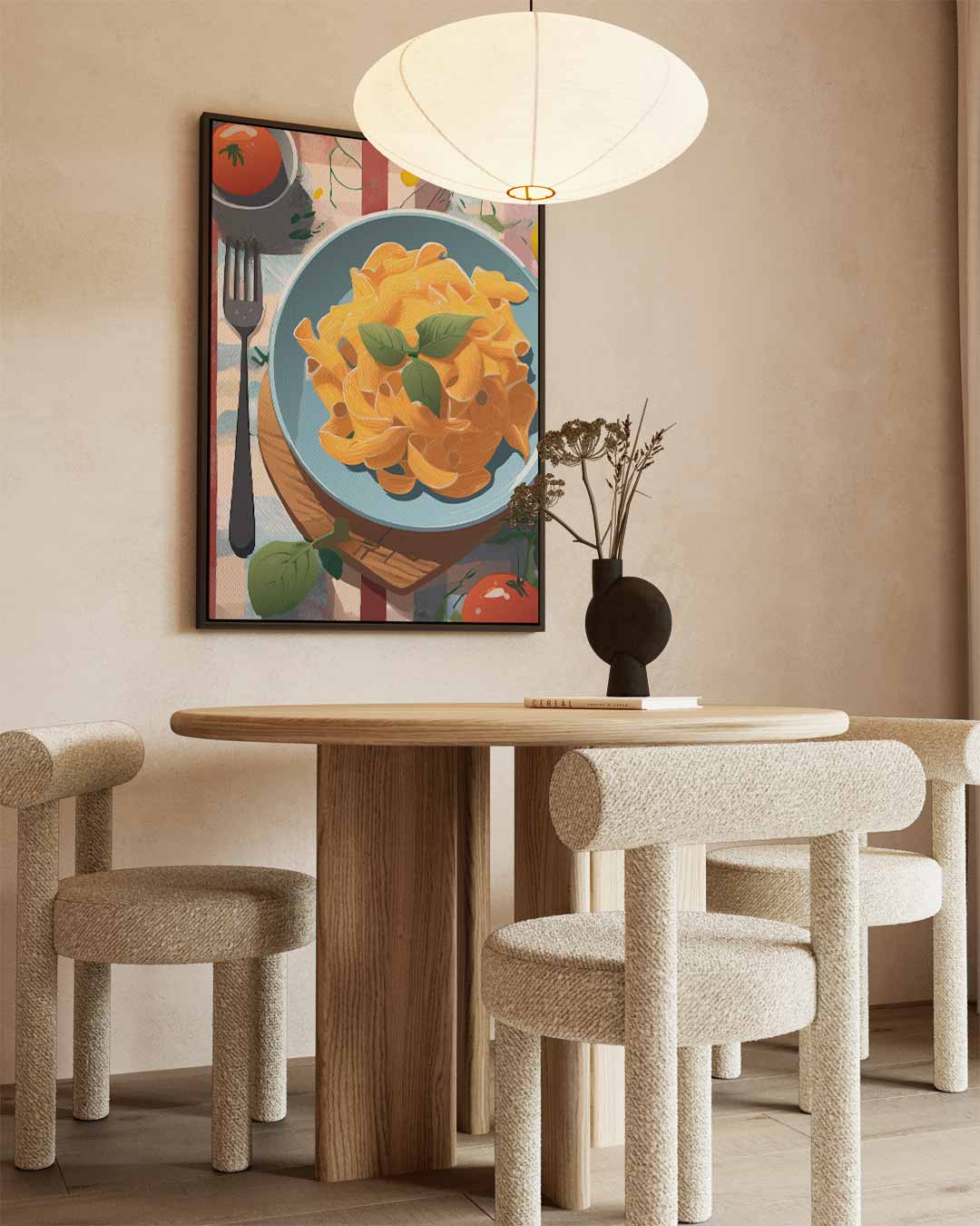 Italiaanse Zomer Pastaschilderij Kunstwerk-canvas-dibond-plexiglas-wanddecoratie-WallArtistic
