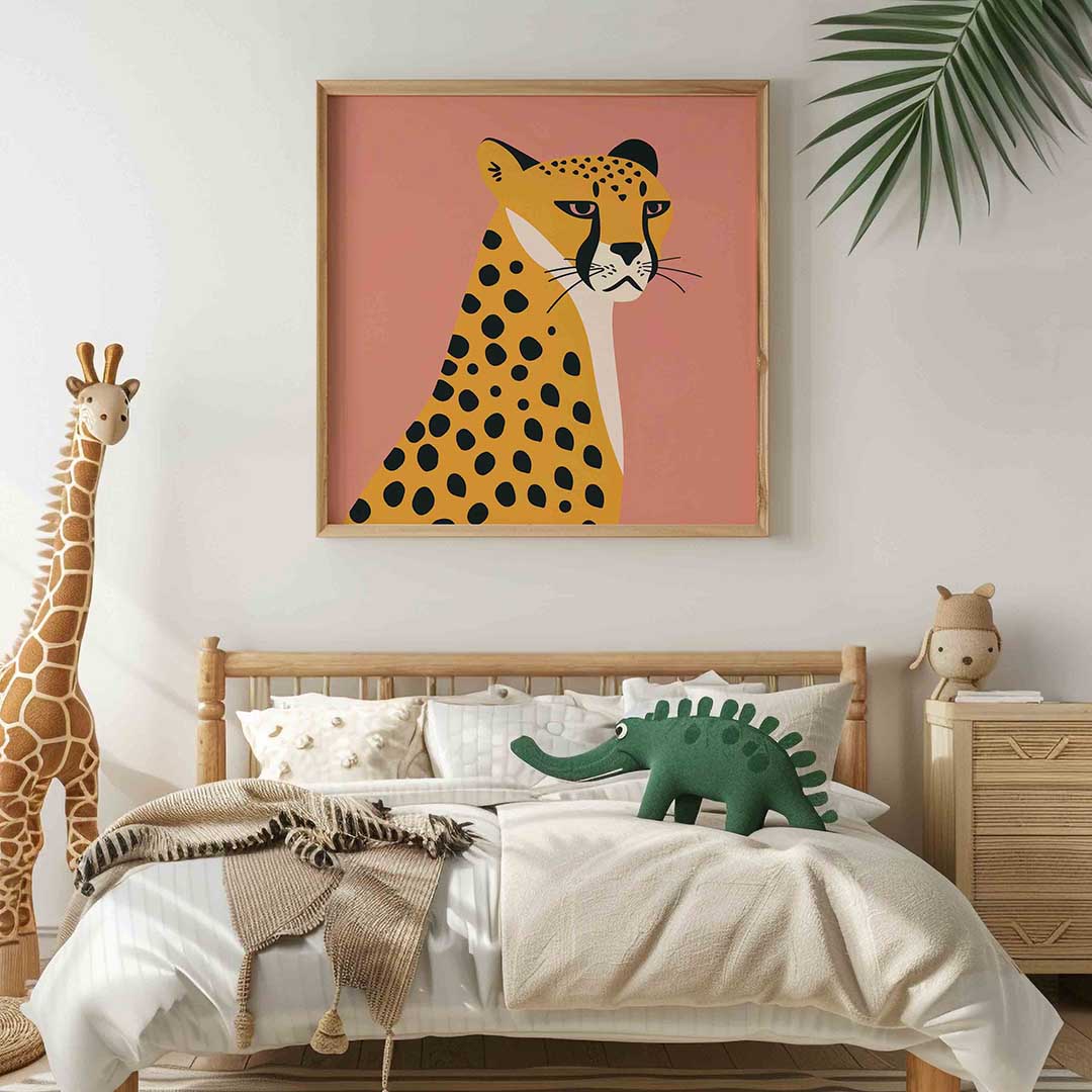 Luipaard op roze Poster