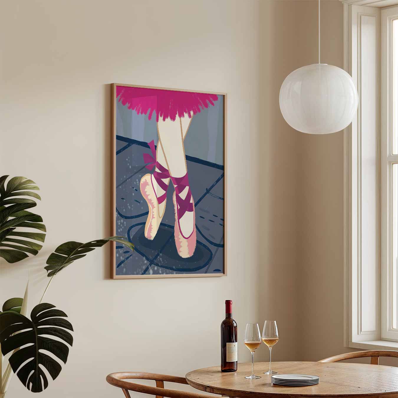 Elegante Ballerina Puntschoenen Poster