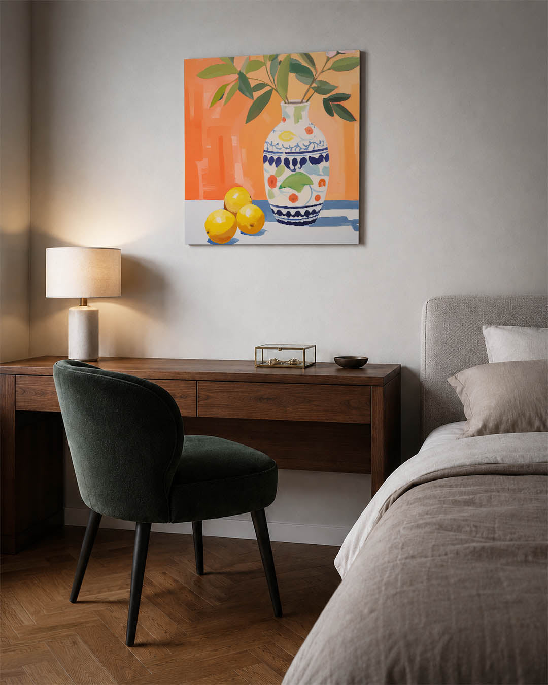 Vaas met citroenen Kunstwerk