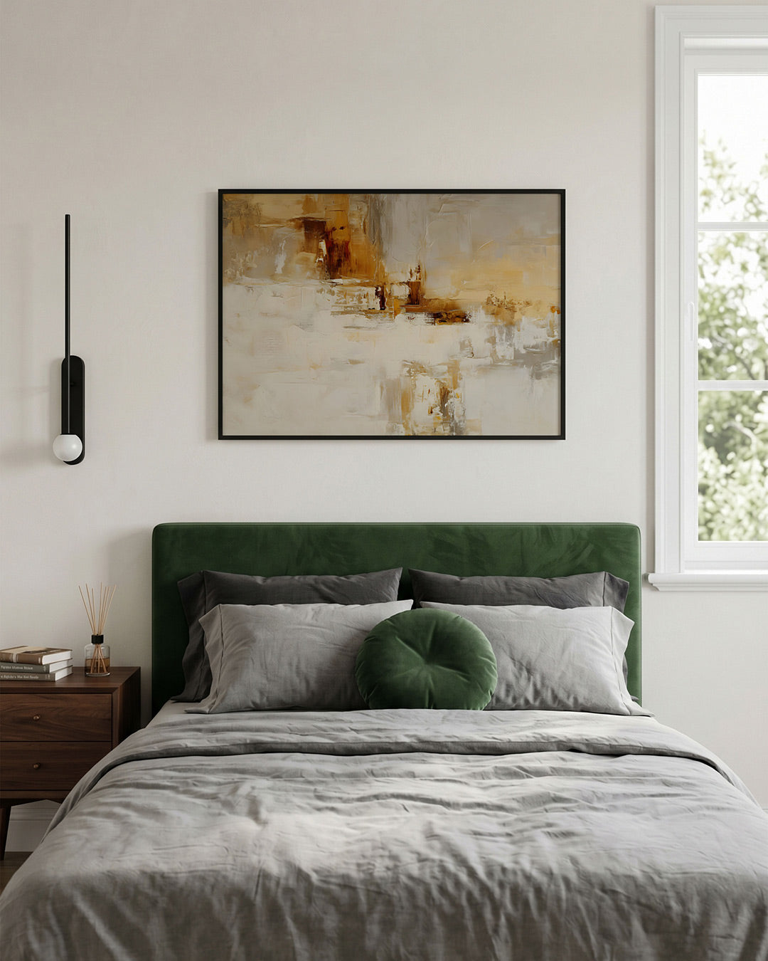 Abstracte beige en bruine Poster