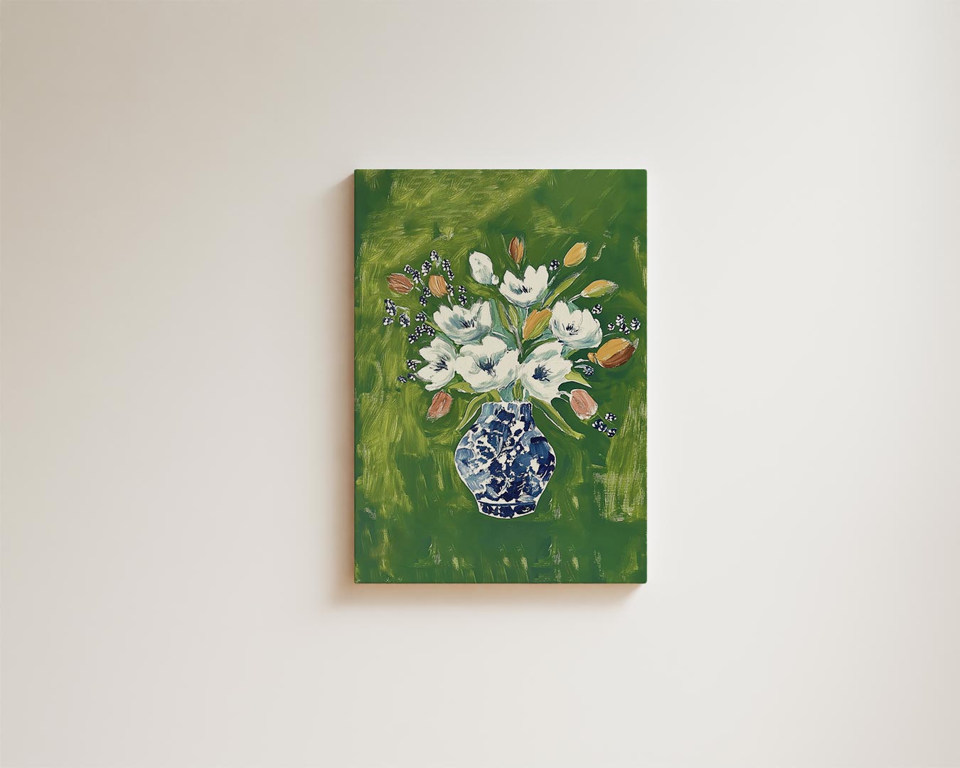Bloemenpracht in Blauwe Vaas Kunstwerk-canvas-dibond-plexiglas-wanddecoratie-WallArtistic