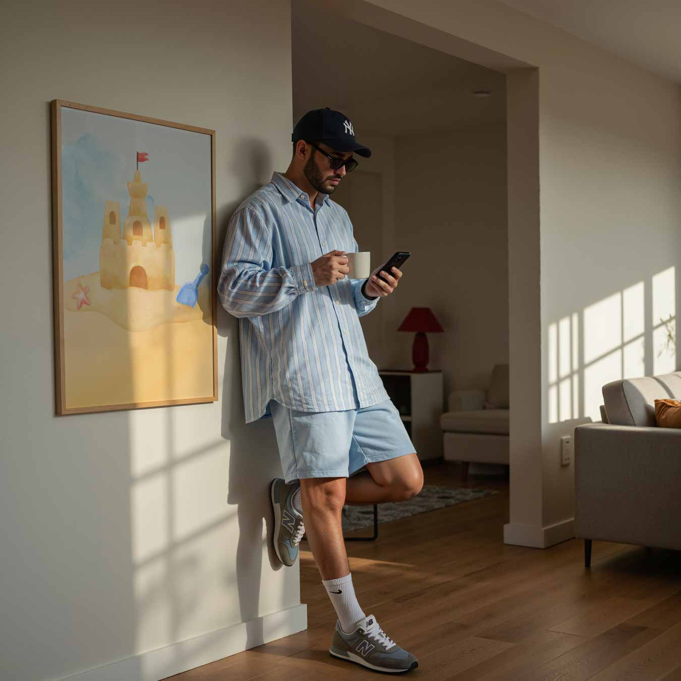 Zomers Zandkasteel Illustratie Poster-WallArtistic