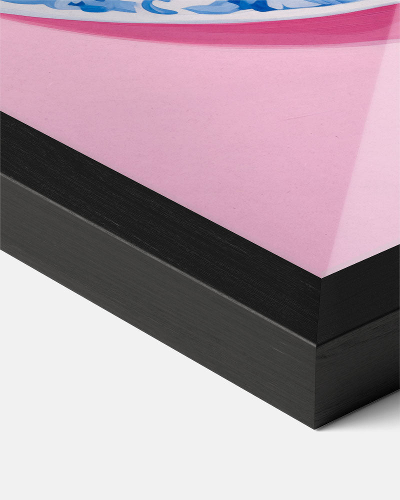 Elegant Blue Floral Plate Poster-WallArtistic