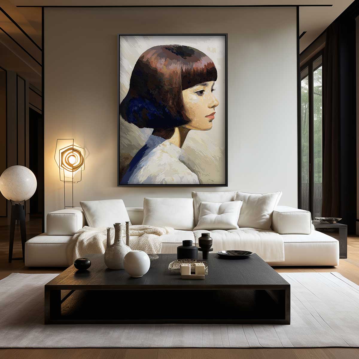 Elegante Zijaanzicht Portret Kunstwerk-canvas-dibond-plexiglas-wanddecoratie-WallArtistic