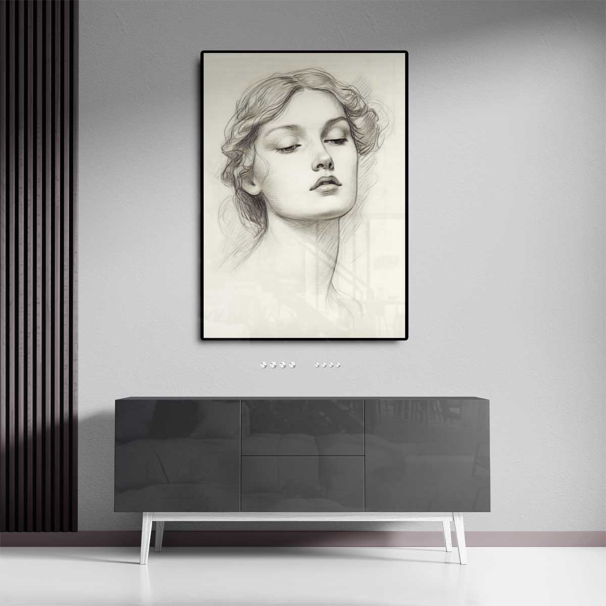 Dromerige Potloodschets Kunstwerk-canvas-dibond-plexiglas-wanddecoratie-WallArtistic