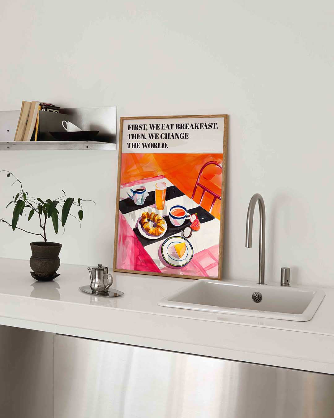 Ontbijttafel met tekst Poster