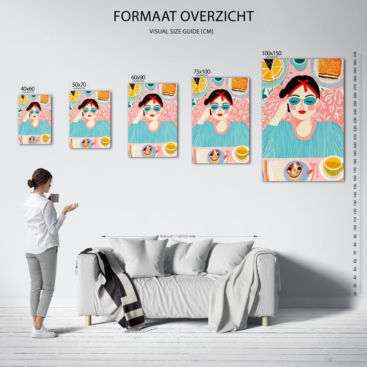 Vrolijke ontbijtscène Kunstwerk