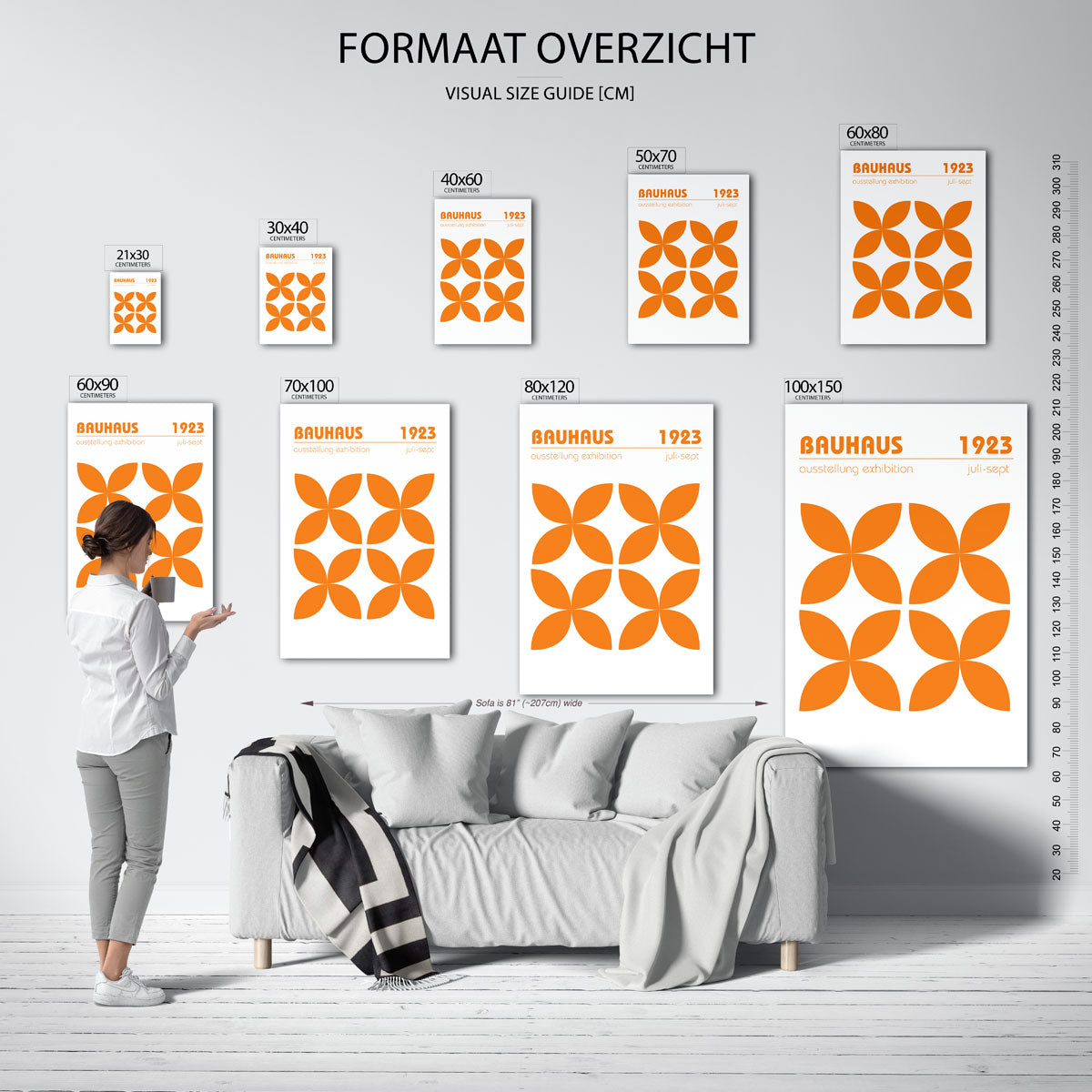 Oranje vormenritme Poster