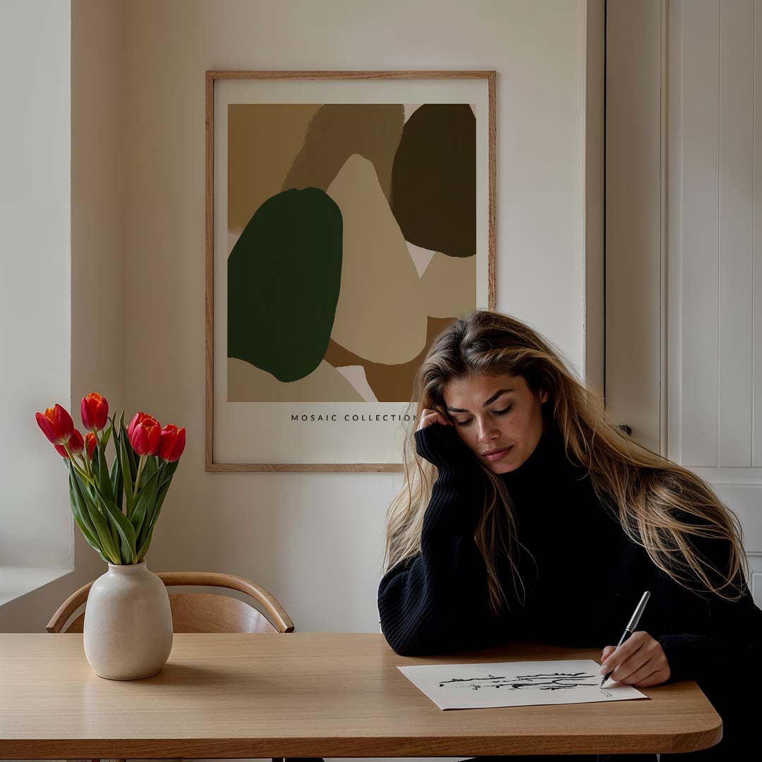 Abstracte Aardetinten Poster-WallArtistic